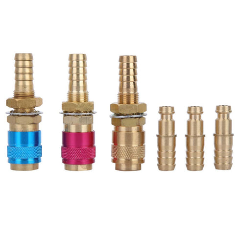 3Pcs M10 Gas Adapter Argon Quick Connect Fittings, Connector Fitting Quick Connector Set Water Cooled Adapter Fitting Hose Connector for TIG Welding Torch