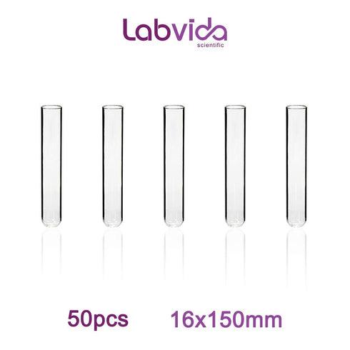 50pcs of Vol.16ml Borosilicate Glass Test Tubes, 16x150mm with Round Bottom, LVH1001