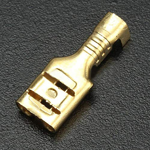 200 pcs Electrical Insulating Sleeve Wire Wrap Connector, Gold Female Spade Crimp Terminal 22 to 16 AWG