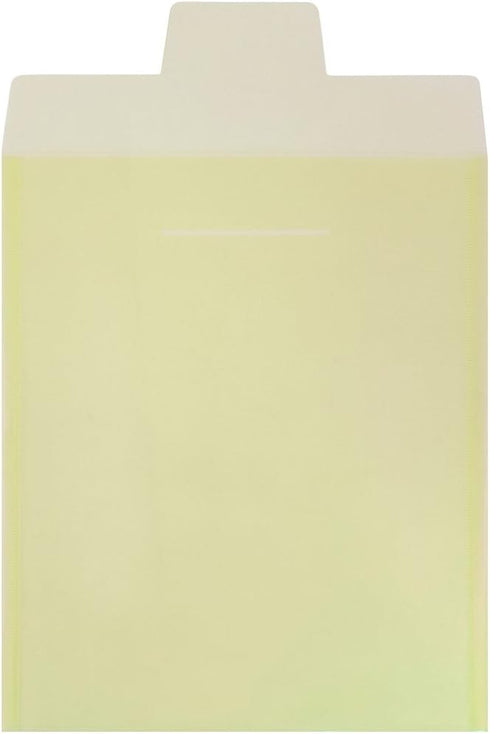 JAM PAPER Plastic Envelopes with Tuck Flap Closure - Letter Open End, Yellow, 12/Pack