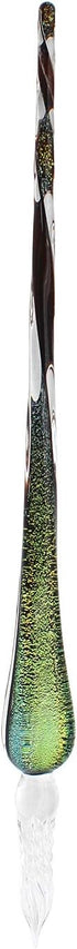 XIAOYU Vintage Handmade Glass Dip Pen, Starry Sky Crystal Dip Sign Pen, Gift Calligraphy Pen