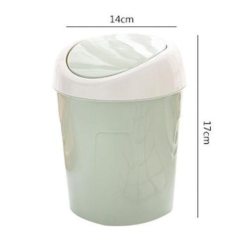 Kukyller Mini Trash Can, Reusable Plastic Tiny Desktop Waste Garbage Bin with Swing Lid for Living Room Coffee Table S