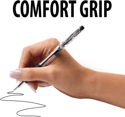 Inc. ClipClicks Retractable Ballpoint Pens, 50 Count, 1.0-mm Medium-Point Pen Set with Comfort Grip for School
