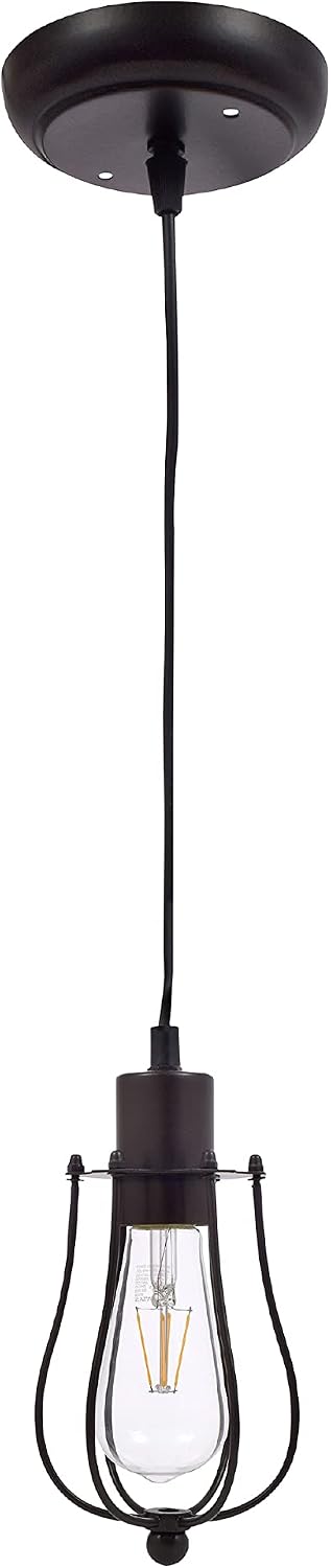Dimmable 60W 8.5W ST19 Bulb, 15' (60029) LEDVANCE Sylvania Lowell Vintage LED Pendant Light Fixture with Clear = Edison