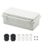 Zulkit Junction Box, ABS Plastic Dustproof Waterproof IP65 Electrical Boxes with 2 Cable Glands, 7.9 x 3.9 x 2.8 inch