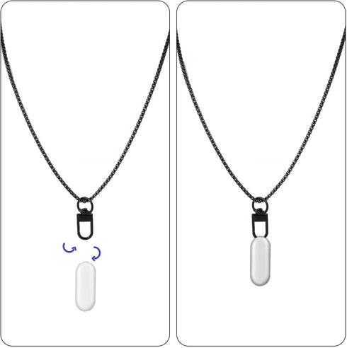 Sinbana 2 Pcs Voice Recorder Necklace Lanyard with Buckle, Stainless Steel Voice Recorder Neck Strap for Daily