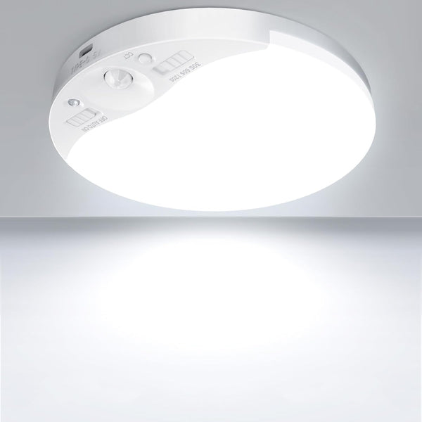 Rechargeable Motion Sensor Ceiling Light with Remote, 3000K/4000K/6500K, Magnetic Wireless Ceiling Light