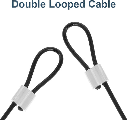 Vin Beauty 10PCS 12 Inch 2mm Stainless Steel Cable with Loops, Security Cable Short Wire Lock Cable Lanyard Chain Link