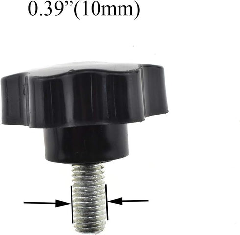 Hahiyo Hex Handle Threaded Knobs | Star Bump Shape M10 20mm Screw Length | Clamping Handgrip Nut Screw Combined Tightly