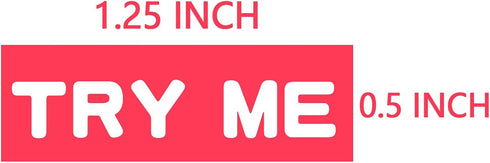 Top label Try Me Stickers, Tester Sample Label for Cosmetics, Pink Sample Stickers 1.25x0.5 Inch, 500 Pcs