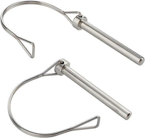 2 Pack Safety Coupler Pin, 5/16" x 2-3/4" Full Marine Grade 316 Stainless Steel Heavy Duty Locking Pin