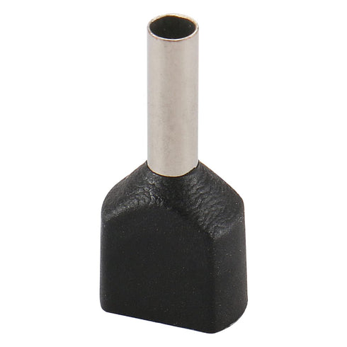 Baomain 100 Pack of AWG 16/1.5mm² Copper Crimp Connector Twin Insulated Ferrule Pin Cord End Terminal TE1508 Black