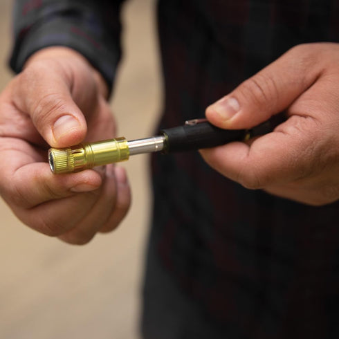 Klein Tools 32613 Multi-Bit Screwdriver: Precision HVAC 3-in-1 Pocket Screwdriver with Phillips, Slotted, and Schrader
