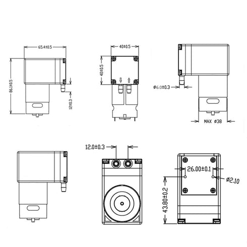 Micro Vacuum Pump 12V, Oil-Free Diaphragm Pump for Vacuum Adsorption Equipment and DIY Projects