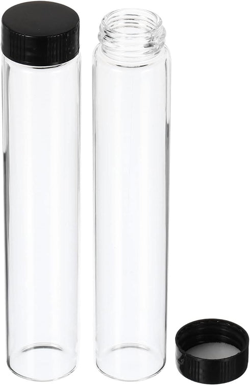 PATIKIL 60mL Reagent Media Bottle, 12 Pack Round Glass Storage Bottles with Plastic Screw Cap