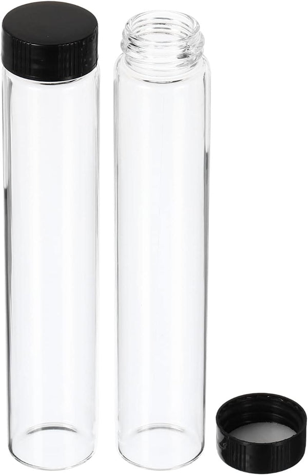 PATIKIL 60mL Reagent Media Bottle, 12 Pack Round Glass Storage Bottles with Plastic Screw Cap