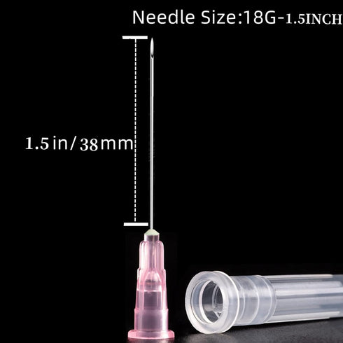 100 Pack 3ml Plastic Luer Lock Syringe with 18Gauge and Cap, Individually Sealed for Scientific Labs, Measuring Liquid
