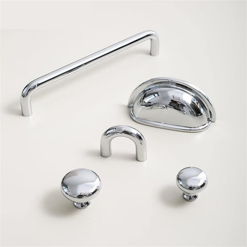 SMOKT 1Pcs Brass Bright Chrome Long Furniture Handles Wardrobe Kitchen Cupboard Cloakroom Bedside Cabinet Handle Shoe