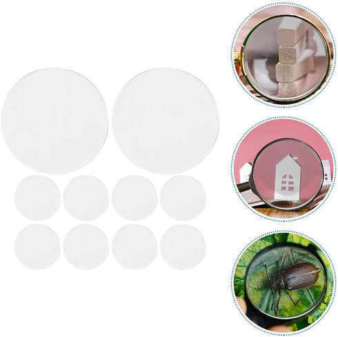 3D Set 6 Double Convex Lens Magnifying Glass of Optical Lenses for Science Education Physics Experiments and Teaching