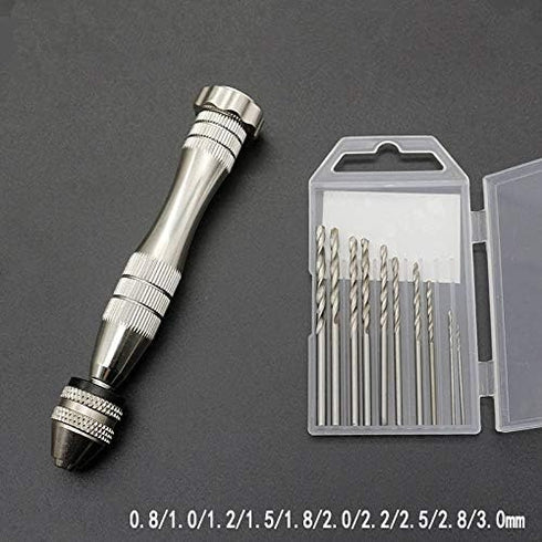 Pin Vise Hand Drill for Resin Casting Molds, Steel Hand Drill with 20 PCS Drill Bits (0.8-3 mm)