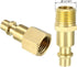 uxcell High-Flow Plug Assortment – Brass Quick Coupler Plug Air Hose Fitting Quick-Connect Fitting, 1/4" NPT, 5pcs