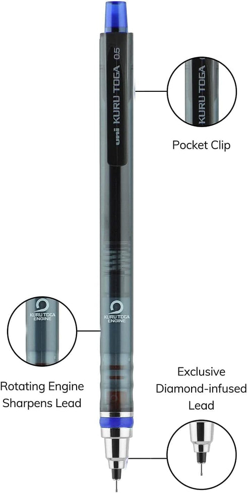 uni-ball KuruToga Mechanical Pencil, 0.5mm, HB #2, 1 Count
