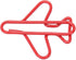 Office Paper Clips - Airplane Shaped for Scrapbooking, Plating Process, Red