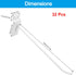Waziaqoc 32PCS 8Inch Length White Slatwall Hooks, Heavy Duty Metal Display Panel Hooks for Garage & Shop Accessories