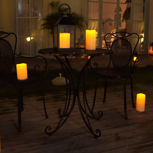 4" 6" Set 2 Homemory x Large Waterproof Outdoor Flameless Candles, Battery Operated Flickering LED Pillar Candles