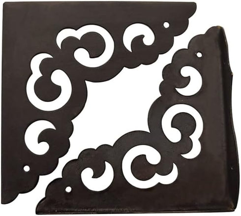 Corner Protector Edge 4 Pcs - Antique Metal Decorative Box Bumpers for Cabinet, Jewelry, and Furniture Hardware