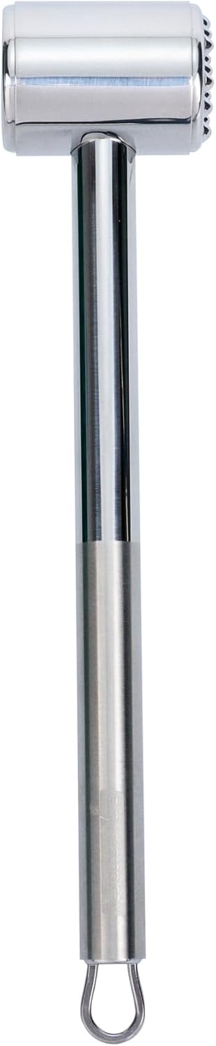 Restaurantware 10 in Stainless Steel Meat Tenderizer - German Standard Multi-Sided Meat