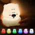 TTBDDDYH 7-Color LED Little Bear Night Lamp, Cute Animal Silicone Nursery Night Light with USB Charging Port Table Lamp