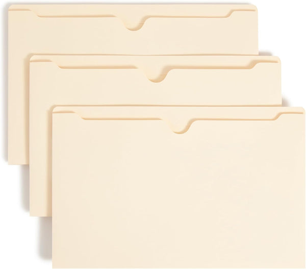 Smead File Jacket, Reinforced Straight-Cut Tab, 2" Expansion, Legal Size, Manila, 50 per Box (76560)