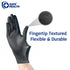 Safe Health Nitrile Black Disposable Gloves - Latex Free, Powder Free, Box of 100, XS, Textured, 3.5 mil