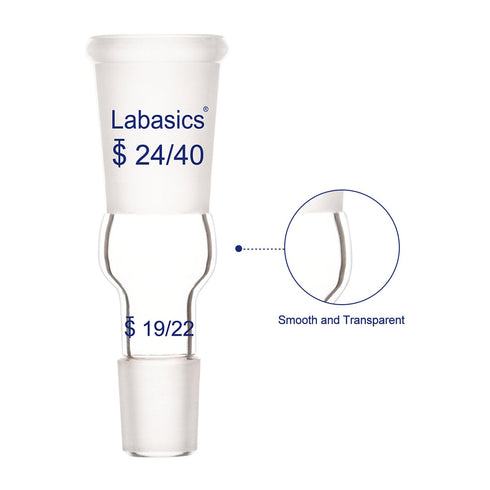 Enlarging Adapter Glass Adapter from 24/40 to 19/22 Glass Joint Lab Glassware Supply