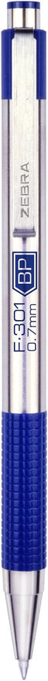 Zebra Pen F-301 Ballpoint Fine Point 0.7mm Stainless Steel Retractable Ballpoint - 12-Pack