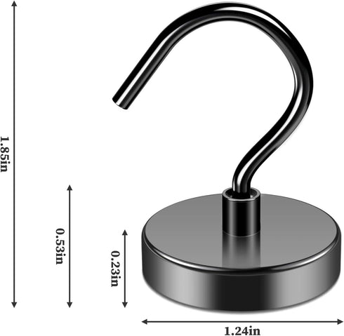 Grtard Magnetic Hooks Heavy Duty - 110 lbs Strong Magnet Hook for Hanging, Cruise, Kitchen, Workplace - 4 Pack