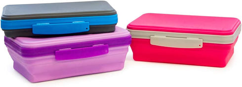 It's Academic Flexi Storage Box, Folding, Collapsible, Adjustable for Pencils, Supplies, Purple (23135)
