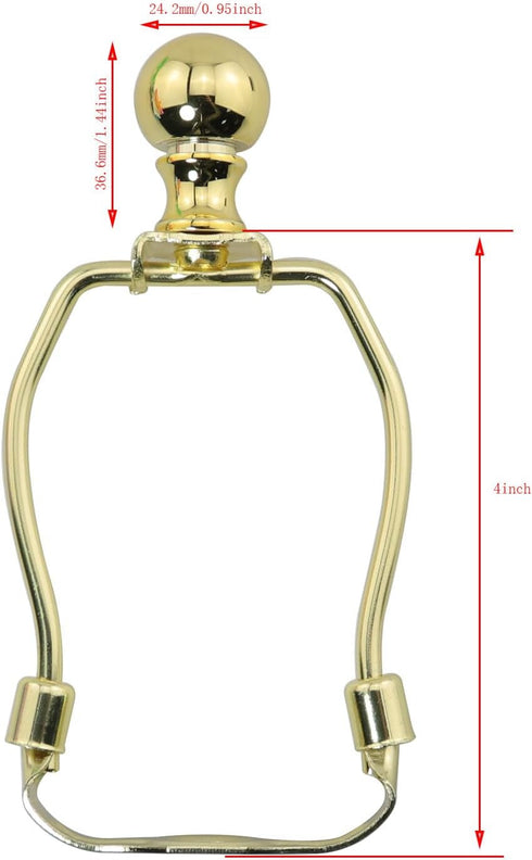 DGBRSM 4 Inch Lamp Harp Stand with Standard Saddle and Lamp Top for Bedrooms Living Rooms Floor Lamps DIY Removable