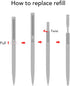 Unibene 6 Pack Glossy Blue Slim Metallic Retractable Ballpoint Pens, 1.0mm Medium Point with 6 Refills
