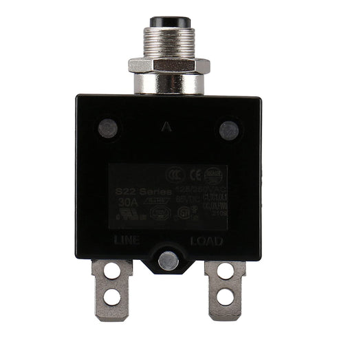 Baomain Circuit breaker Thermal overload switch protector W66-30A 125/250VAC/50VDC Push Button Reset S22 30A