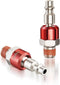 Industrial-Grade 1/4" Swivel Air Plug, 2-Pack 360 Swivel Steel Red Electrophoresis Plug, 1/4-Inch NPT Male