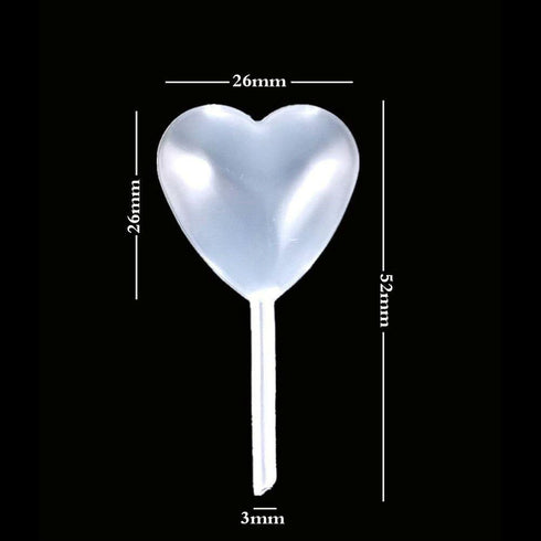 AKOAK 50 Pieces 4ml Disposable Clear Heart Shape Plastic Pipettes, Liquid Injector