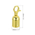 PATIKIL 1.1"x3.2" Stanchion Rope End Stopper, 6 Pack Cord End Caps Barrier Rope End Cap Snap Hooks for Crowd Control Queue Divider, Golden