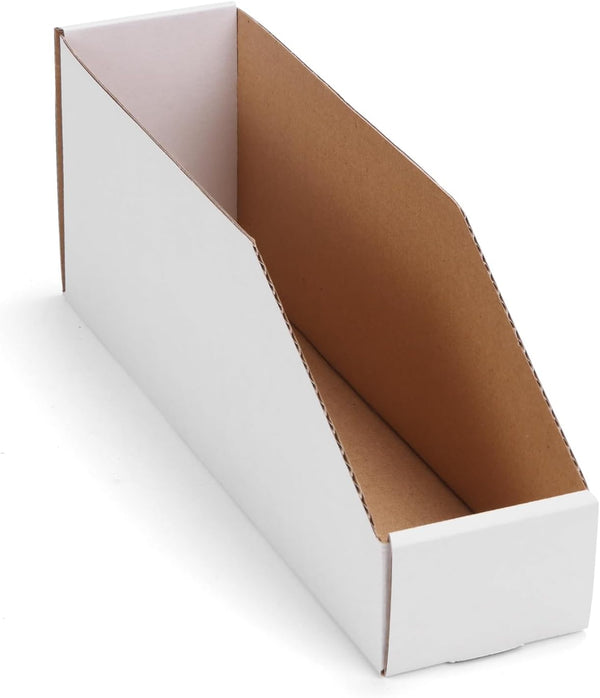 EXYGLO Cardboard Storage Bins 35 Pack - 12x3x4.5 Inch Corrugated Organizer Bins for Pantry, Garage, Office