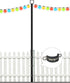 Queension 10FT Deck String Light Poles for Outdoor String Lights for Garden, Backyard,