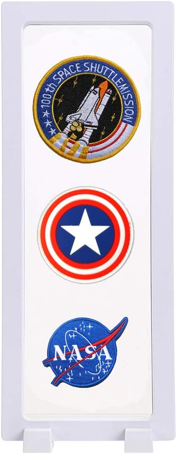 Skelang 3D Floating Display Case, White Rectangular Coin Holder Display Stand, 9"×3.54"×0.75" for Coins and Jewelry