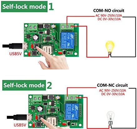 1 Channel WiFi Momentary Inching Relay Self-Lock Switch Module, DIY WiFi Garage Door Opener
