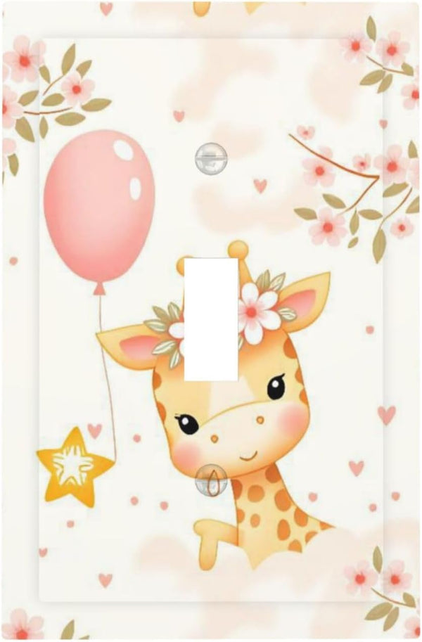 Sturin Cute Giraffe Wall Plate Light Switch Cover 1 Gang Single Toggle Toggle