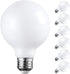 TORCHSTAR G25 Globe Light Bulbs LED Dimmable, Round Frosted Vanity Light Bulb
